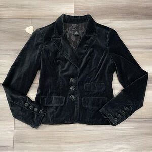 CALVIN KLEIN JEANS Soft Corduroy 3-Button Blazer Black with Grey Stripes Pockets